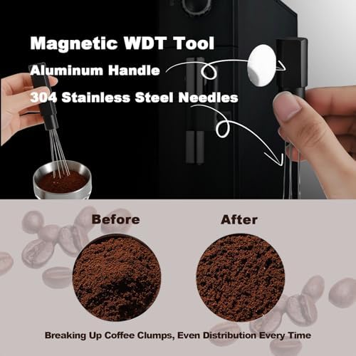 Espresso Accessories 58mm Spring Loaded Tamper Kit, 5-Piece Set with Needle Distributor WDT Tool, Dosing Funnel & Tamping Mat for 58mm Portafilter Espresso Machines (58mm) - Image 4