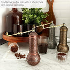 Decorative Manual Coffee Grinder, Zamak Conical Burr, Refillable Mill with Adjustable Coarseness, Handmade Turkish Mill with Handle,Hand Crank 18 cm-7.1 inch - Image 4