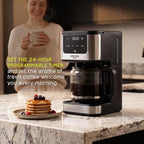 universal 14-Cup Programmable Drip Coffee Maker with 24-Hour Timer, Self-Cleaning System, Glass Carafe & Reusable Filter - Image 4