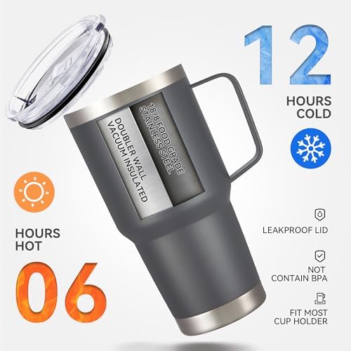 30 oz Stainless Steel Tumblers Bulk with Handle and Lid, 8 Pack - Image 7