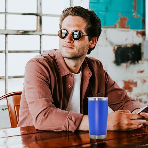 20oz Tumbler Stainless Steel Tumbler Coffee Tumbler with Lid Dark Blue, 4P - Image 2