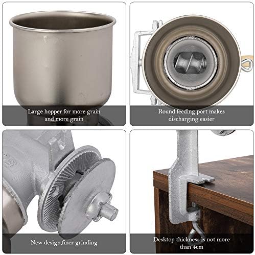 Manual Grain Grinder with Table Clamp Silver - Image 4