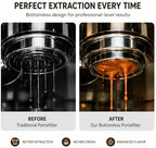 54mm Bottomless Portafilter for Breville Barista Express, Pro, Touch, Bambino Plus & Infuser (3-Ear Design) – Naked Espresso Portafilter with 18g Basket, WDT Tool, Puck Screen & Rosewood Handle - Image 6