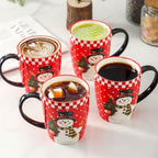 HASENSE Christmas Coffee Mugs Set of 4, 16oz Ceramic Coffee Cups with Handle for Tea, Soup, Latte, Hot Cocoa & Milk, Large Latte Cups Perfect for Holiday Gift, Dishwasher and Microwave Safe, Red - Image 5
