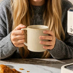 theterra Ceramic Coffee Mugs Set of 6, 14.2 oz Coffee Cups with Handle - Image 7