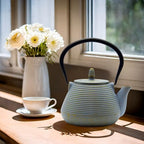 Teapot with Stainless Steel Infuser for Loose Tea, Cast Iron Tea Kettle for Stovetop Safe, Cast Iron Teapot Coated with Enameled Interior(33.8oz/1000ml) - Image 3