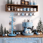 DoubleFill Christmas Tree Coffee Mug Holder 8 Hooks Snowflake Mug Holder for Countertop Snowflake Cup Rack Wood Christmas Tree Display for Kitchen Coffee Accessories - Image 3