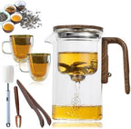 Eternititea Magic Pot, 720ml(25oz) Enchanti Tea Pot, Eternity Tea Magic Pot - BPA-Free, Enchantipot Magic Tea Pot With Removable Infuser, Water Separation Glass Teapot With Wooden Handle (520ml) by DENGWANG