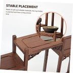 PRETYZOOM Wooden Tea Mug Holder Rack for Coffee and Tea Cups Elegant Display Stand with Chinese Elements for Home Decor Rustic Kitchen Accessory - Image 4