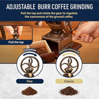 Classic Cuisine Manual Burr Coffee Grinder, Copper, 12.2” x 9.06” x 13.78” - Image 4