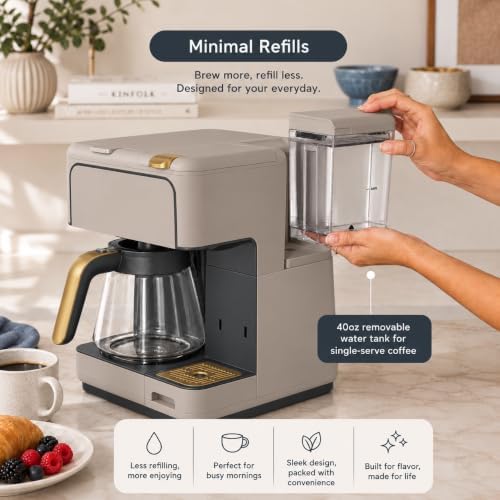 Multi-Brew Coffee Maker – 12-Cup Carafe & Single-Serve Pod or Grounds, Iced Coffee Mode, Programmable Touch Display, Includes Filters (PORCINI TAUPE) - Image 3