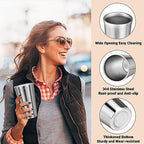 Stainless Steel Cups, 16 oz Insulated Tumbler, 4 Pack Double Wall Unbreakable Stackable Water Tumblers Insulated Metal Cup Premium Drinking Glasses for Travel Camping Home Outdoor - Image 4