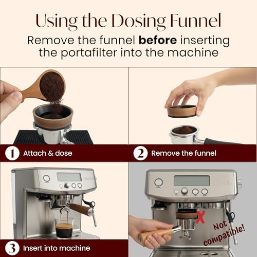 Espresso Accessories Kit for 54mm Portafilter – Premium Matching Barista Tools Set with Durable Aluminum and Real Walnut Wood – Espresso Tamper, WDT Tool and Magnetic Dosing Funnel – Black & Walnut - Image 3