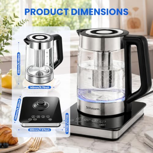 Electric Kettle 1.8L Glass Kettle With Infuse and Base Food-grade material - Image 7