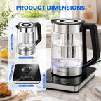 Electric Kettle 1.8L Glass Kettle With Infuse and Base Food-grade material - Image 7