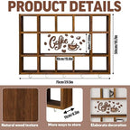 Cinnvoice Oversize Coffee Mug Display Shelf for Wall, Rustic Brown - Image 7