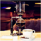 JITEM Cafetera Siphon Syphon Coffee Maker 3 Cup Halogen Lamp Heating Glass Siphon Vacuum Coffee Maker Manual Tabletop Siphon Pot 360ML for Coffee or Tea - Image 7