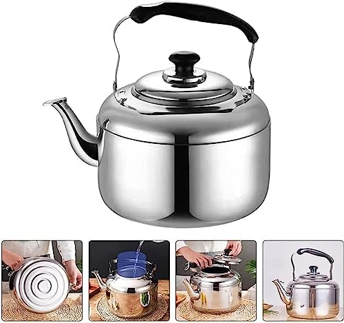 Stove Top Kettle Tea Kettle Stovetop Whistling Tea Kettle Stainless Steel Whistling Teapot Camping Induction Tea Kettle for Gas Stove Teapot (5L) - Image 6