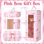 Zhehao 6 Set Cute Coquette Pink Bow Glass Cup Gift Set - Image 3
