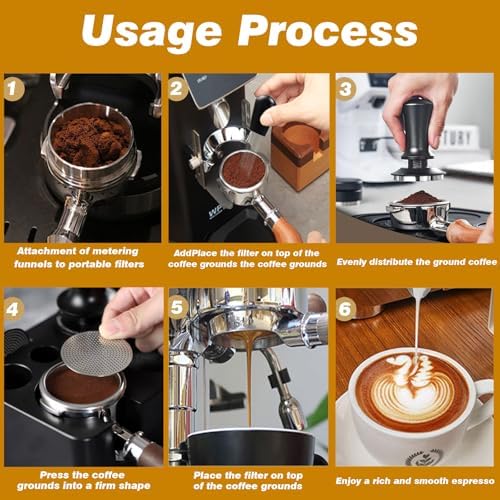 53mm Espresso Accessories Kit, Spring Loaded Calibrated Tamper, WDT Tool, Puck Screen and Dosing Funnel Set Fits Delonghi 53 mm Espresso Coffee Machines and Portafilter, Professional Barista Tools - Image 6