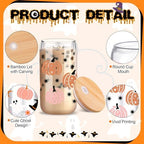 SiliFine 6 Pcs Halloween Glass Cups, 16 oz with Lids and Straws - Image 3