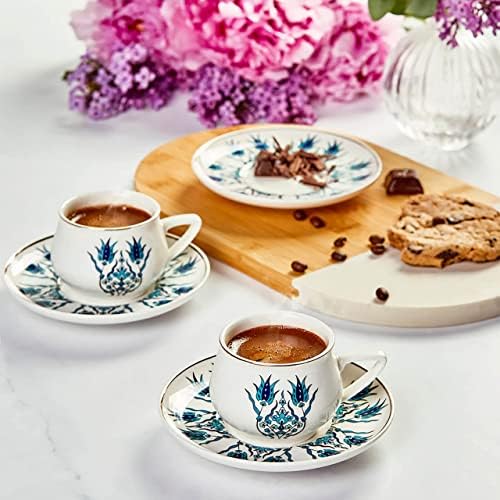 KARACA Iznik XL Turkish Coffee & Espresso Cups 12 Piece Set for 6 100ml - Image 4