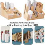 Coffee Station Organizer for Counter, Wood Coffee Pods Holder Storage Basket, Tea Condiment Storage Organizer, Rustic Wood Bar Decor for Accessories,Bamboo 03 - Image 4