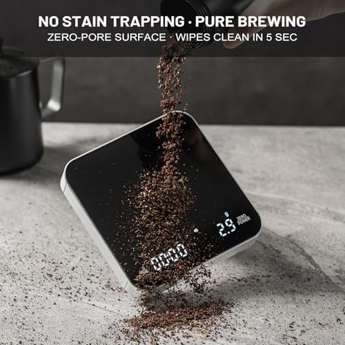 KitchenTour Coffee Scale with Timer, Small Espresso Scale 0.1g/2kg, Silver - Image 3