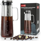 GWNF 48oz Glass Cold Brew Coffee Maker & Iced Tea Pitcher, 150-Mesh Filter by GWNF