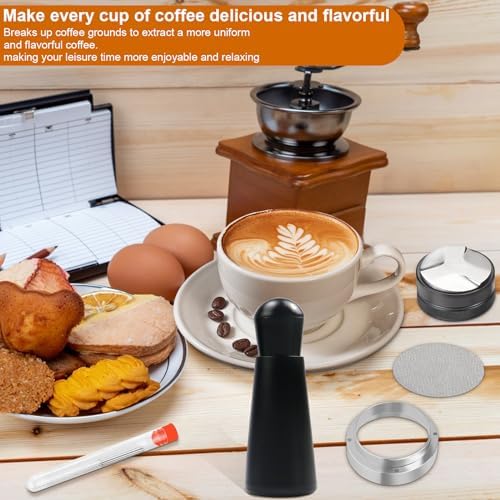 58mm Espresso Accessories Kit, Espresso Distributor, Dosing Funnel and Puck Screen Set, WDT Tool Espresso, Coffee Tamper Espresso Machine Accessories for 58 mm Portafilter Barista Tools - Image 7