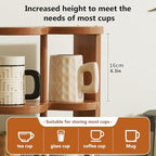 Wooden Coffee Mug Display Rack, Countertop Freestanding Grid Vintage Coffee Cup Display Stand, Rustic Coffee Mug Holder Organizer for Kitchen, Coffee Station,9 Grid - Image 6