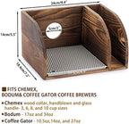 ELLDOO Vintage Wood Coffee Organizer Stand, Compatible with Chemex Coffee Makers, Holds Coffee Maker and Coffee Paper Filters, Fits Collar and Handle Carafes, with Grey Silicone Dripper Mat - Image 2