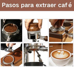 54mm Bottomless Portafilter, Stainless Steel Naked Portafilter for 8 Series Coffee Machines with 54mm Filter Basket, Compatible with 870, 880 (Type Beech Wood) - Image 3