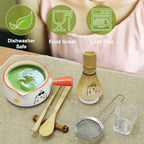 Matcha whisk set, Matcha bowl with handle, 8-piece matcha set, bowl,matcha bamboo mixer, teaspoon, spoon, sieve, mixer holder,measuring cup,scoop stand, gift for matcha starter kit - Image 4