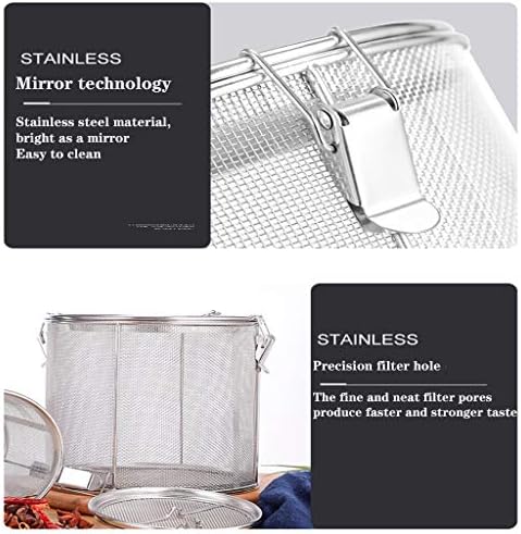 Large Capacity Stainless Steel Fine Mesh Strainer Gravy Soup Taste Spice Box Basket Brine Hot Pot Slag Separation Colander Strainers Basket Tea Infuser (Color : 30x30cm) - Image 5