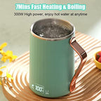 WOOLALA 110V Electric Kettle Stew Cup with Digital Screen, 450ML Small Slow Cooker Personal Health Cup - 7Mins Fast Boiling with Temperature Control, Timer for Home/Office/Travel - Image 3