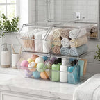 Yerliker 16 Pcs Clear Stackable Storage Bins with Lids for Pantry - Image 7