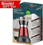 Brentwood TS-119R 550-Watt Cordless Electric Moka Pot Espresso Machine, 6-Servings (Red) - Image 7
