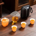 Clear Glass Teapot Tea Set with Removable Infuser Borosilicate Glass Tea Kettle, Includes 4 Ceramic Tea Cups and A Portable Travel Bag,Style 3,Style 5 by Unknown