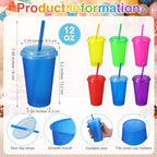 Honeydak 30 Pcs Reusable Plastic Tumbler with Lid&Straw,Glitters,Clear - Image 3