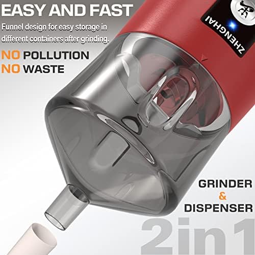 Electric Portable Herb Grinder. USB-C Rechargeable, Compact Size, Easy On/Off. Fast Grinding for Flower Buds Dry Spices Herbs, with Pulse Mode and Cleaning Brush (Red) - Image 3