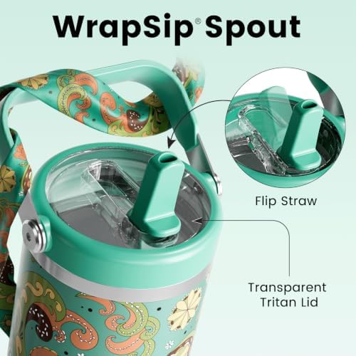 Fjbottle WrapSip 40 oz Insulated Tumbler with Flip Straw and Handle - Image 3
