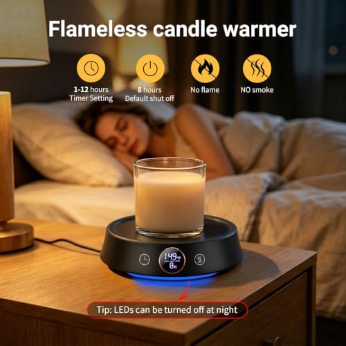 Coffee Mug Warmer & Mug Set, Electric Cup Warmer for Desk, 12H Timer - Image 6