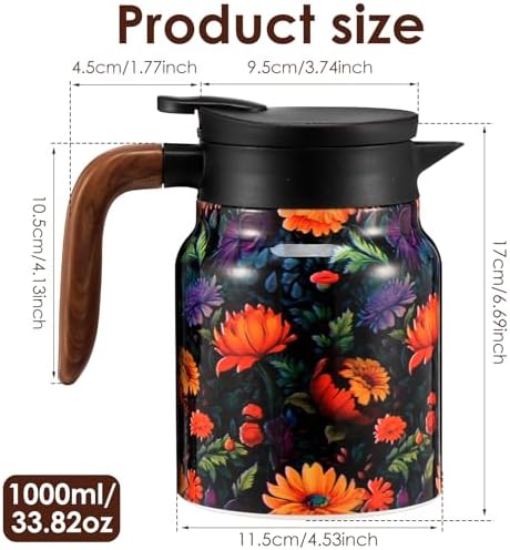 Vintage Floral Tea Stainless Steel Tea Kettle Drip-Proof Tea Pot With Tea Infuser Mini Thermo Coffee Pot Home Teaware (Style 4) - Image 7
