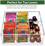 Heavy-Duty Acrylic Tea Bag Organizer, 6-Compartment Storage Box - Image 5