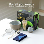 TEANAGOO Matcha Set with Spout, Dark Clay, Ceramic Bowl, Bamboo Whisk - Image 5