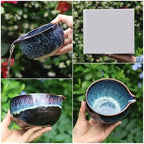 5-8pcs Matcha Tea Set Handmade Vintage Bowl Whisk Spoon Holder Accessories(8PCS-YE) - Image 4