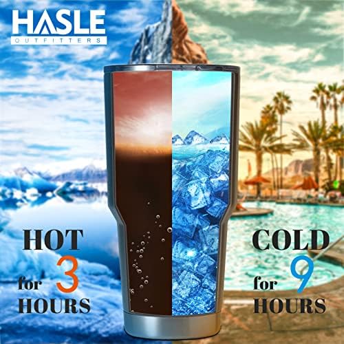 HASLE OUTFITTERS 30oz Stainless Steel Tumbler, Double Wall Vacuum Insulated Travel Mug Tumbler, Durable Insulated Coffee Mug, Gift Box Set (Silver, 8) - Image 4