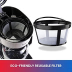 Total Chef TCCM06 Programmable Coffee Maker Stainless Steel with 12-Cup Glass Carafe, LCD Display, Reusable Basket Filter Easy Cleanup Built in Water-Level Indicator, Countertop, Black/Gray - Image 5
