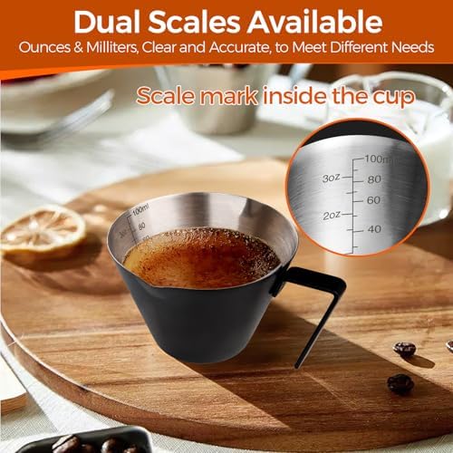 YARRAMATE 4 Pack Stainless Steel Espresso Shot Cup, 3.4oz (Black) - Image 6